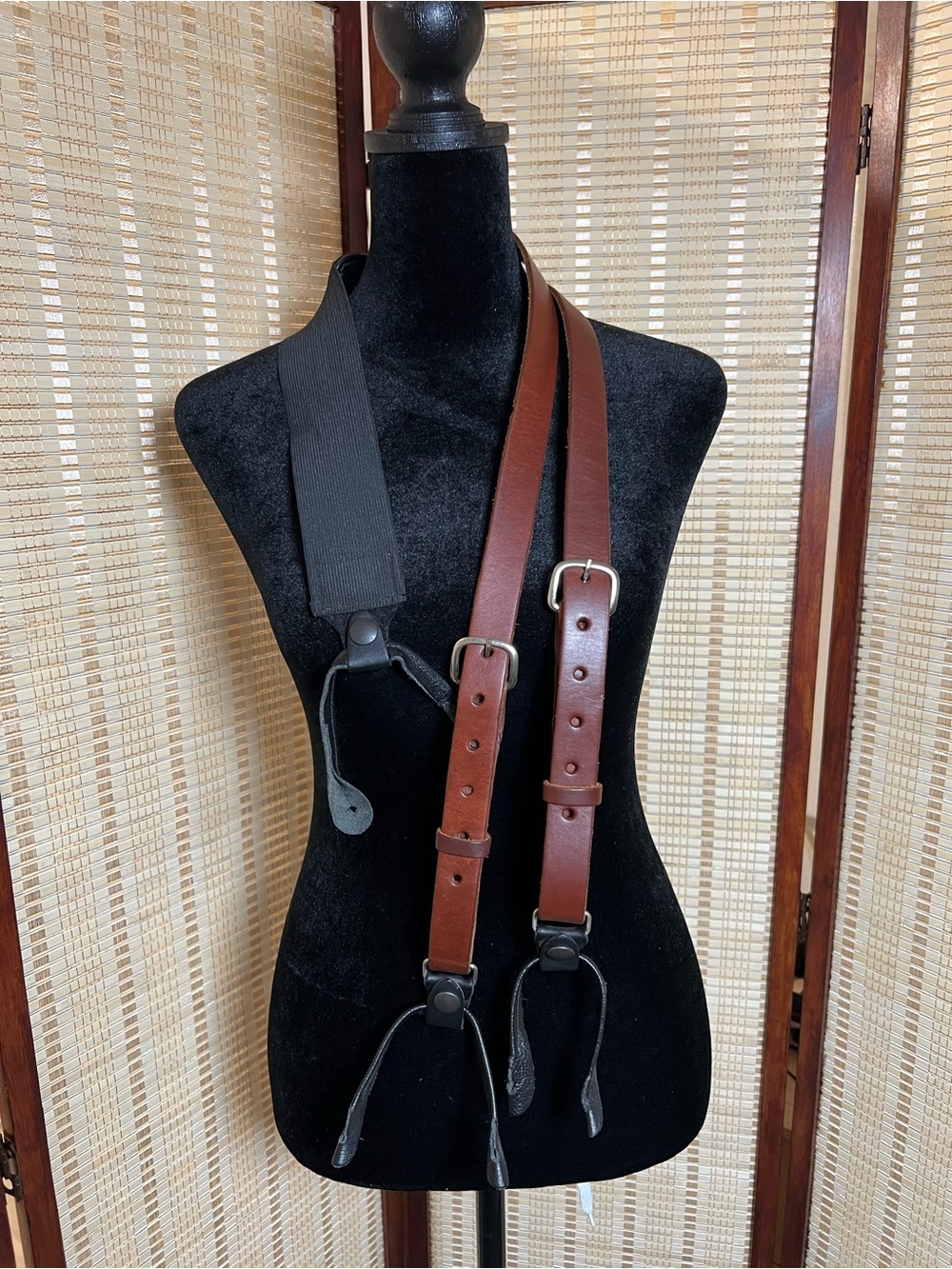 Vintage Classic Old West Styles Maker Leather Suspenders Western Braces 🐴